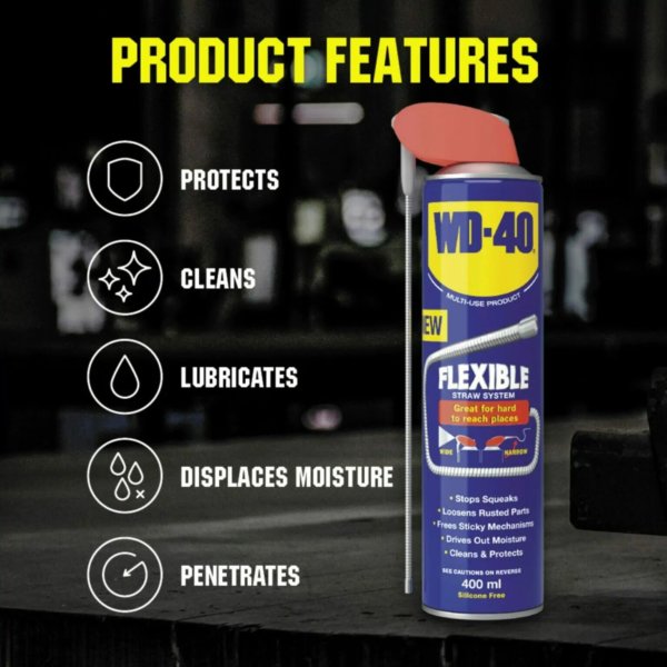 WD‑40® MULTI-USE FLEXIBLE STRAW A MULTI PURPOSE LUBRICANT